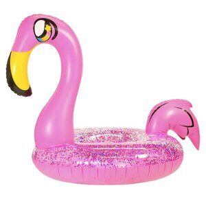 Pool Candy Inflatable Flamingo Pool Float Lounger Beach Toy 40" Diameter Pink